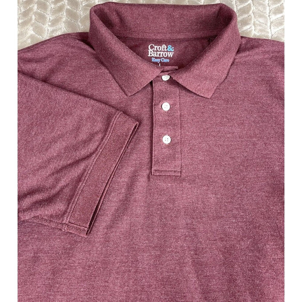 Croft & Barrow Men's Polo Shirt – Easy Care, Large (L), Red/Maroon, Classic Fit